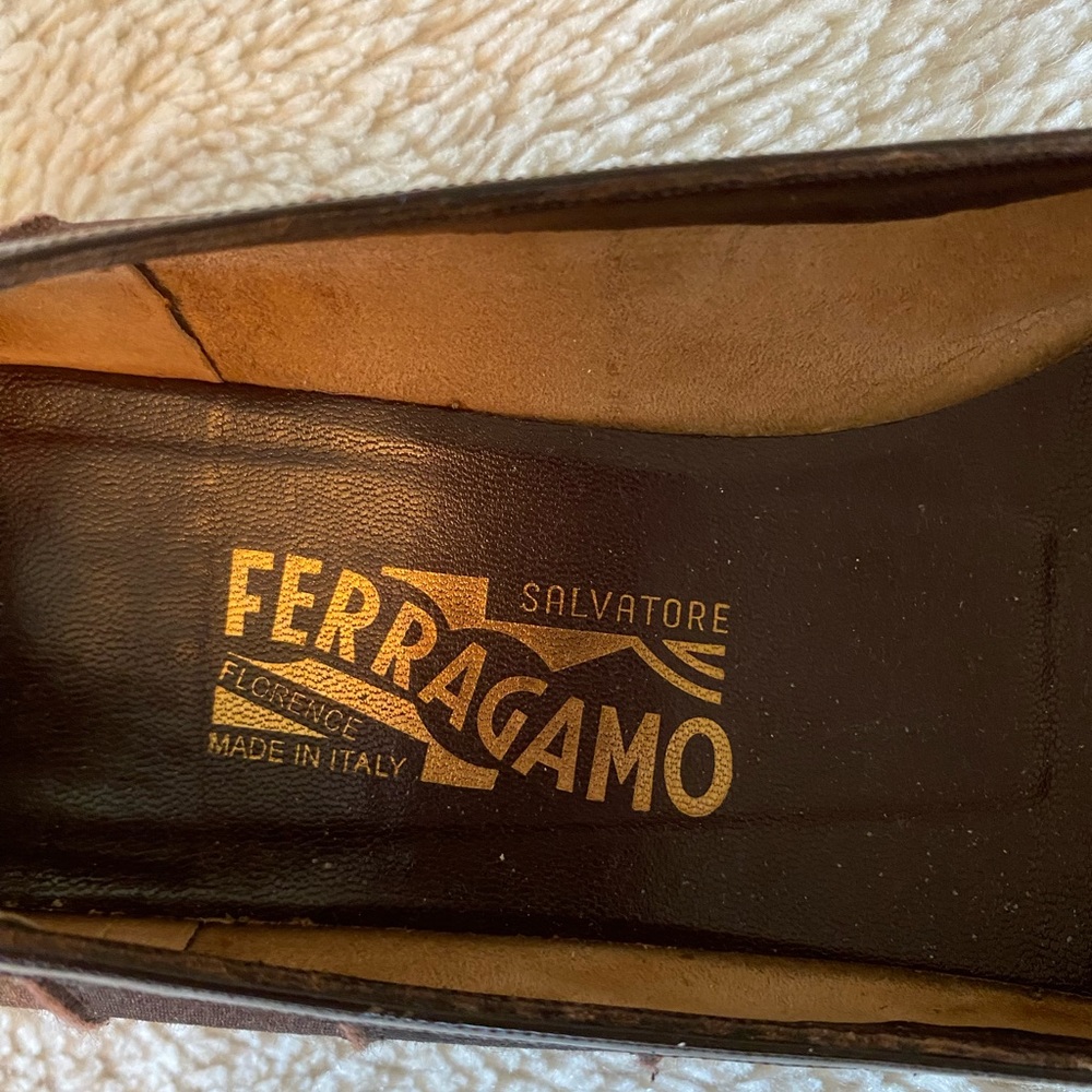 Vintage Salvatore Ferragamo Brown Flats - Picture 9 of 11